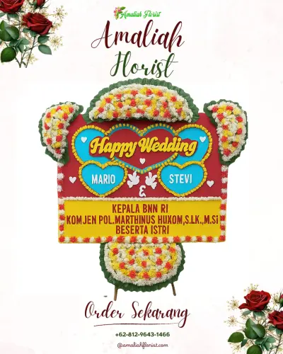 Karangan Papan Bunga Pernikahan di Kuwarasan